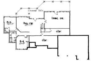 Floor Plan - Lower Floor for European House Plan #308-227 - 4 bed, 3.5 bath