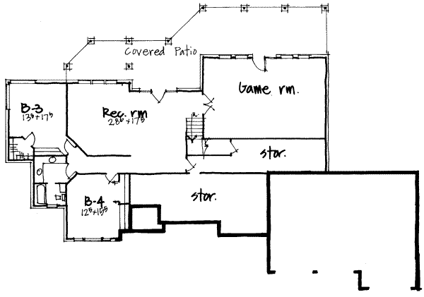 European Floor Plan - Lower Floor Plan #308-227