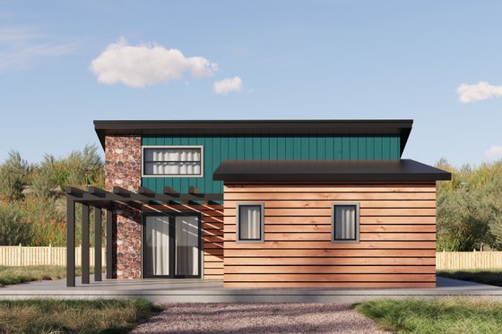 Exterior - Front Elevation 4 for Cabin House Plan #1106-118 - 1 bed, 1 bath