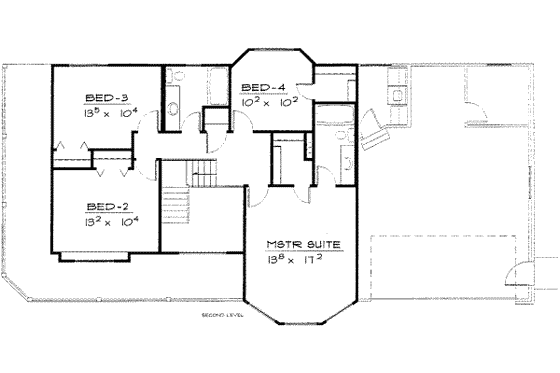 Floor Plan - Upper Floor for Traditional House Plan #308-121 - 4 bed, 2.5 bath