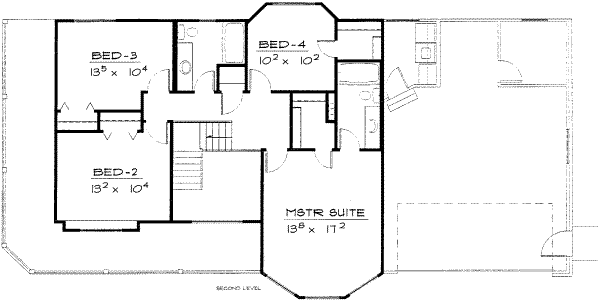 Traditional Floor Plan - Upper Floor Plan #308-121