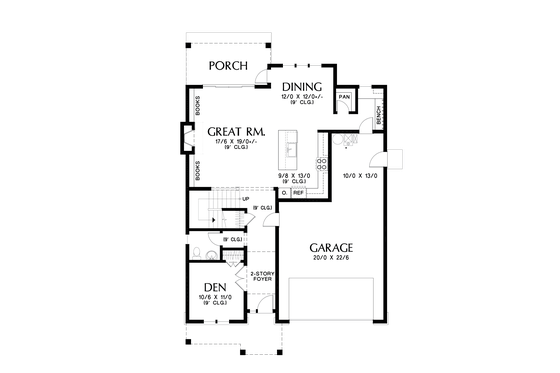 Floor Plan - Main Floor for Contemporary House Plan #48-1035 - 4 bed, 2.5 bath