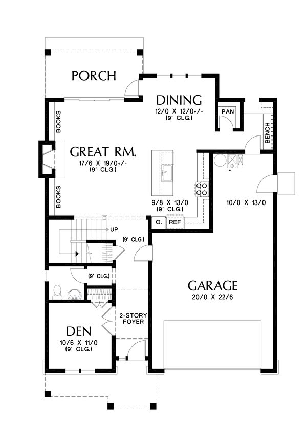 Contemporary Floor Plan - Main Floor Plan #48-1035