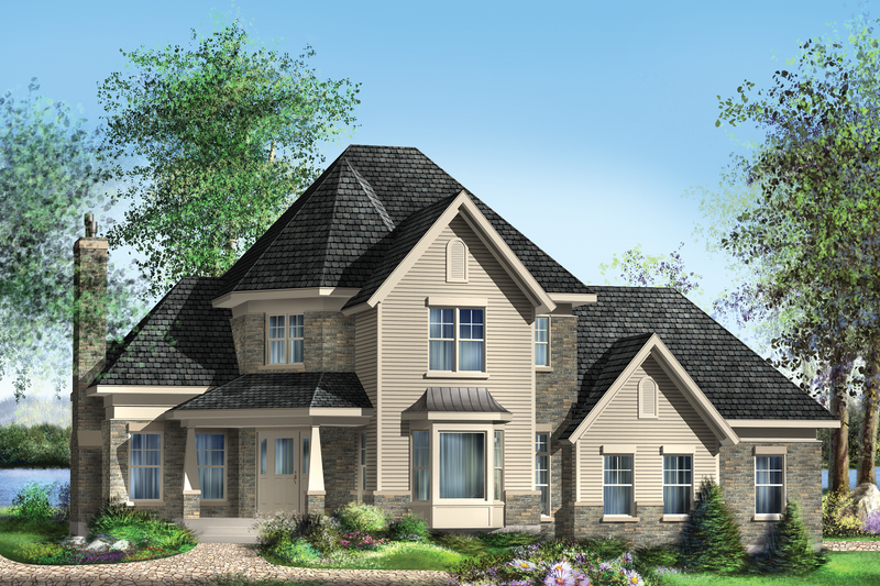 Architectural House Design - Victorian Exterior - Front Elevation Plan #25-4674
