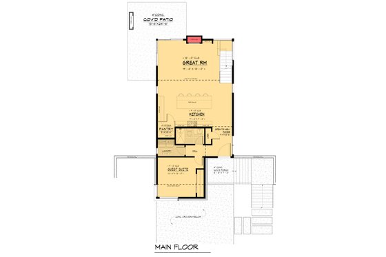 Floor Plan - Main Floor for Contemporary House Plan #1066-298 - 2 bed, 2 bath