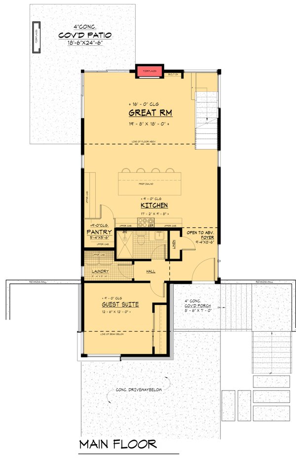 Contemporary Floor Plan - Main Floor Plan #1066-298