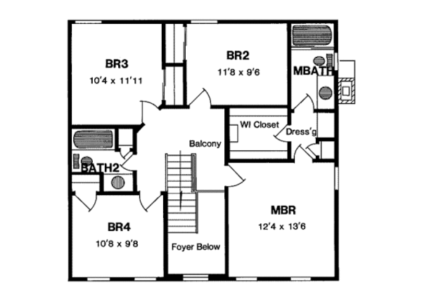 Country Floor Plan - Upper Floor Plan #316-110