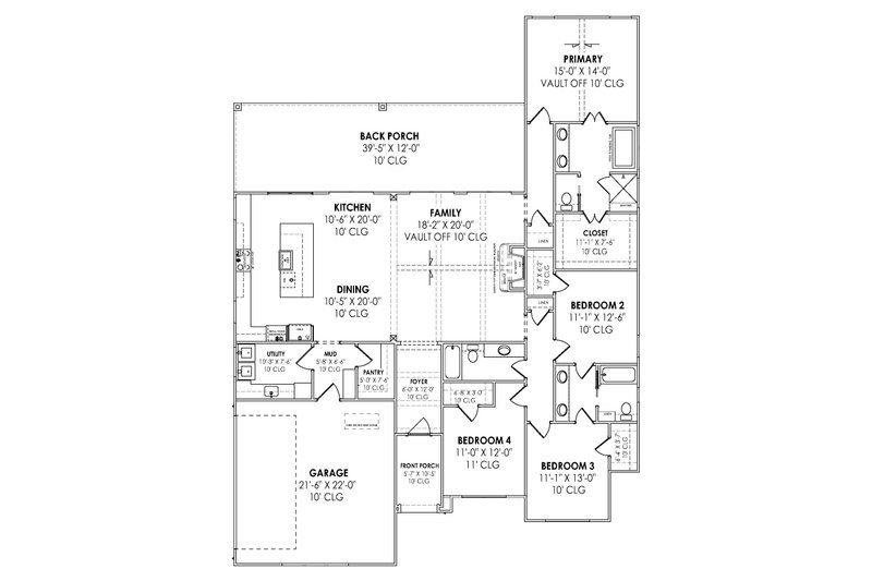 House Plan Design - Floor Plan - Main Floor for Mediterranean House Plan #1096-88 - 4 bed, 3 bath