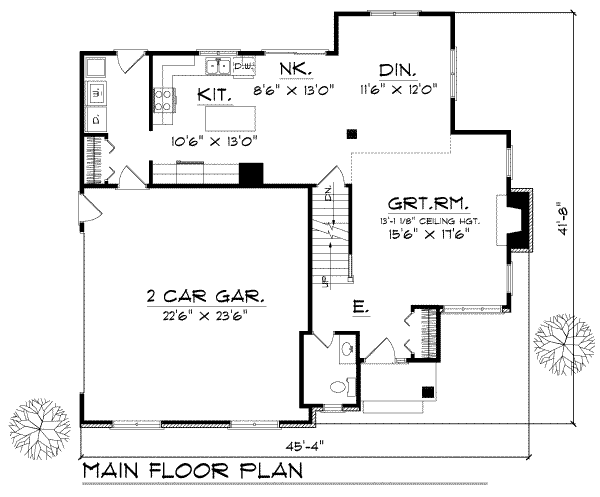 Traditional Floor Plan - Main Floor Plan #70-221