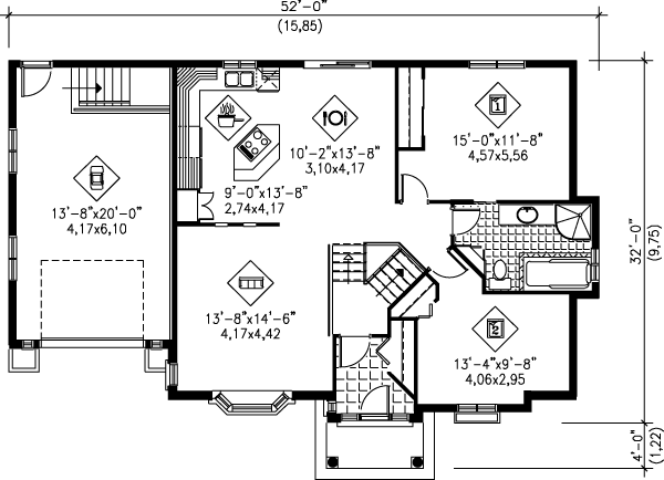 Dream House Plan - Ranch Floor Plan - Main Floor Plan #25-1138