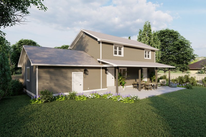 Home Plan - Exterior - Rear Elevation 1 for Farmhouse House Plan #1060-235 - 4 bed, 2 bath