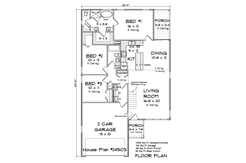 Dream House Plan - Floor Plan - Main Floor for Modern House Plan #513-2296 - 3 bed, 2 bath