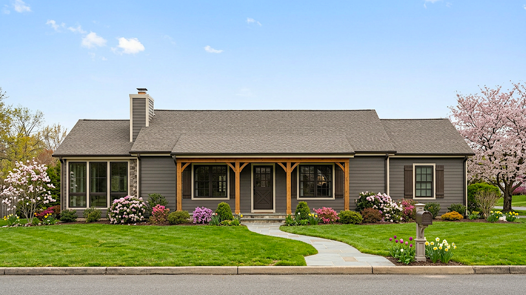 Exterior - Front Elevation 2 for Country House Plan #30-256 - 3 bed, 2 bath