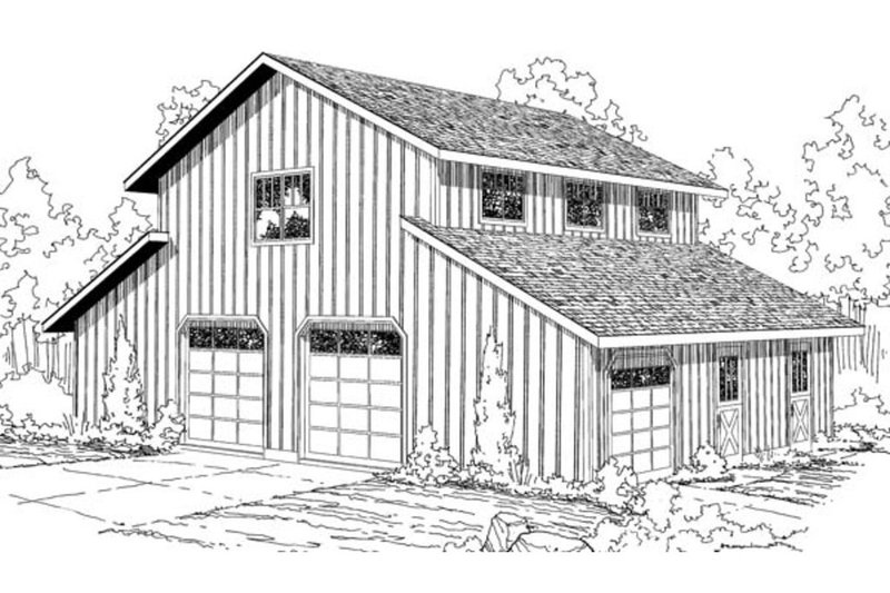 Home Plan - barn garage with stalls and/or garage below and large room above.