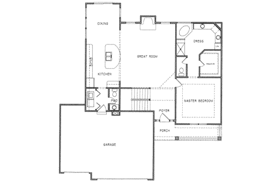 Floor Plan - Main Floor for Traditional House Plan #6-206 - 3 bed, 2.5 bath