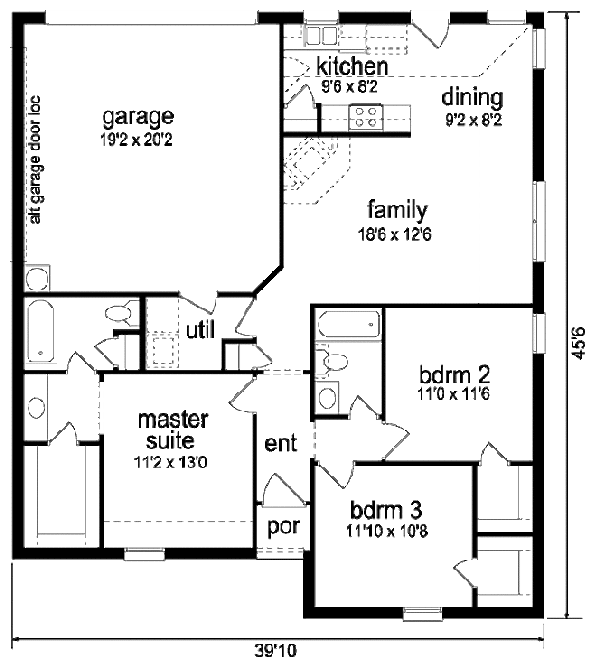 Traditional Floor Plan - Main Floor Plan #84-298