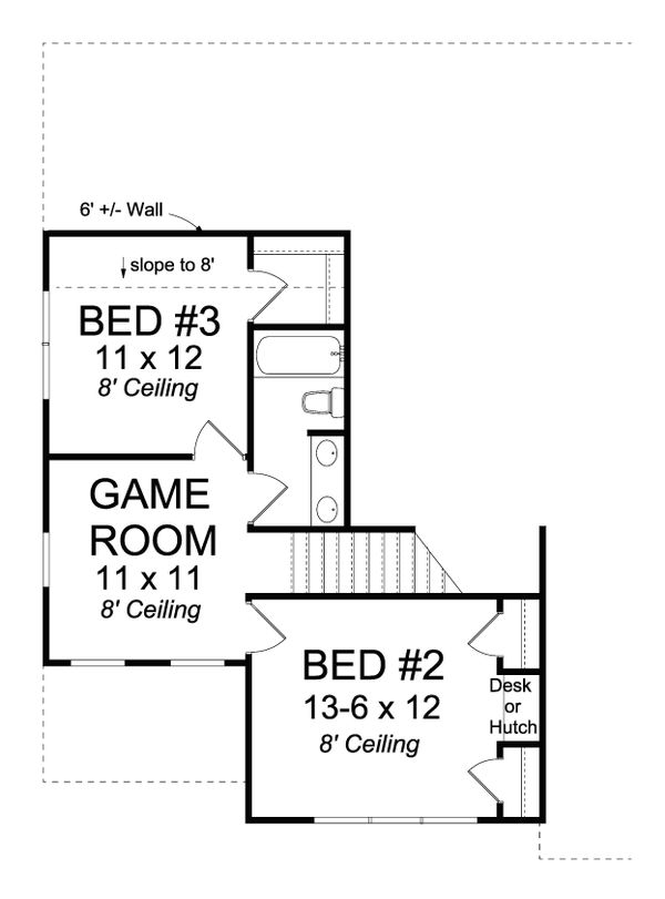 Architectural House Design - Traditional Floor Plan - Upper Floor Plan #513-2081