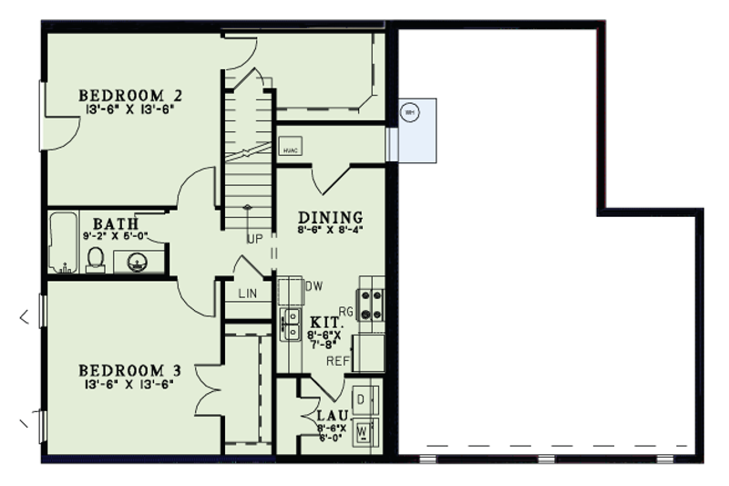 Architectural House Design - Floor Plan - Lower Floor for Country House Plan #17-3354 - 3 bed, 2.5 bath