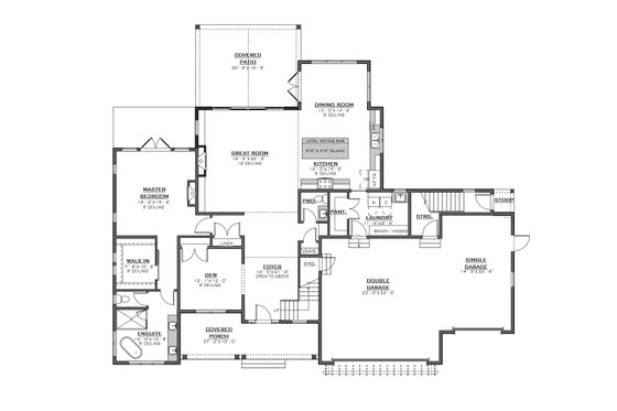 Floor Plan - Main Floor for Farmhouse House Plan #1086-8 - 4 bed, 3.5 bath