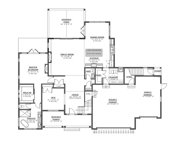 Dream House Plan - Farmhouse Floor Plan - Main Floor Plan #1086-8