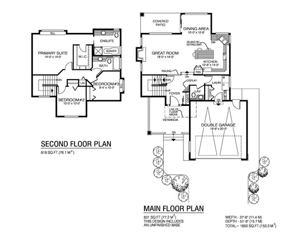 House Plan Design - Floor Plan - Main Floor for Country House Plan #1100-180 - 3 bed, 2.5 bath