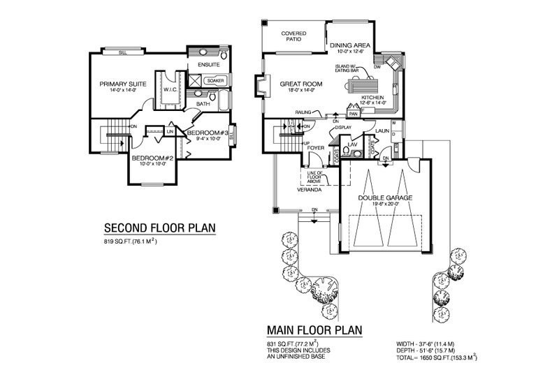 House Plan Design - Floor Plan - Main Floor for Country House Plan #1100-180 - 3 bed, 2.5 bath