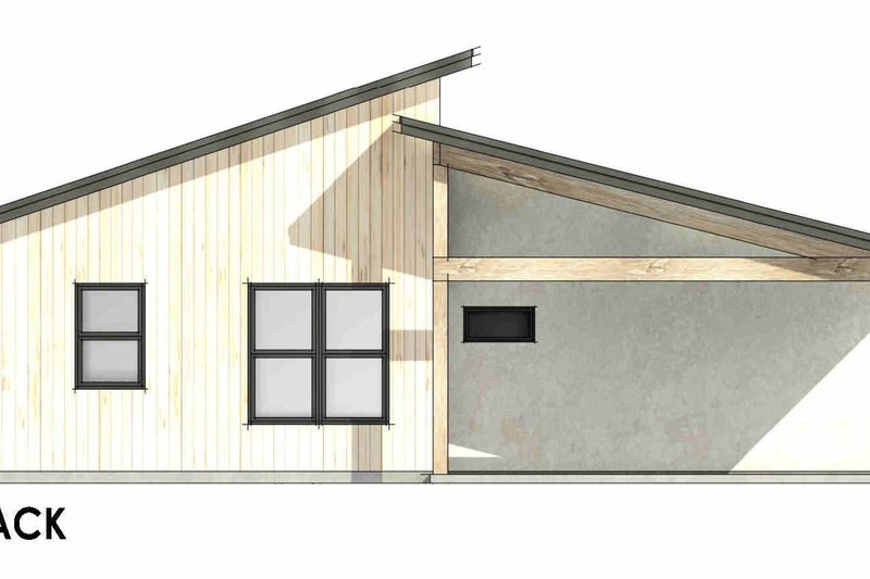 House Blueprint - Exterior - Rear Elevation for Modern House Plan #1096-189 - 3 bed, 2 bath