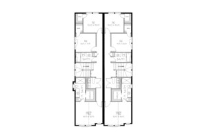 Floor Plan - Upper Floor for Traditional House Plan #423-2 - 3 bed, 2.5 bath
