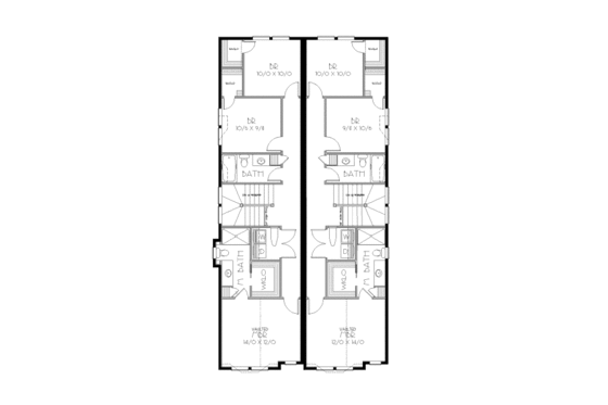 Floor Plan - Upper Floor for Traditional House Plan #423-2 - 3 bed, 2.5 bath