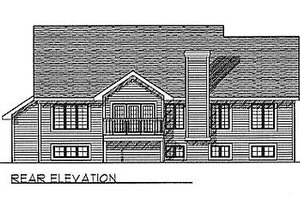 Exterior - Rear Elevation for Traditional House Plan #70-211 - 3 bed, 2 bath