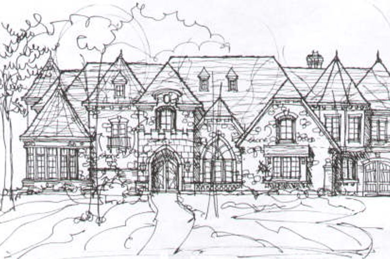 Tudor Style House Plan - 5 Beds 6.5 Baths 7632 Sq/Ft Plan #141-281