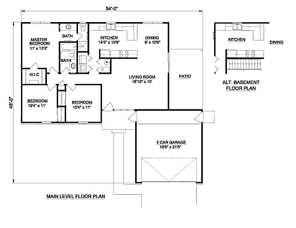 Ranch Floor Plan - Main Floor Plan #116-232