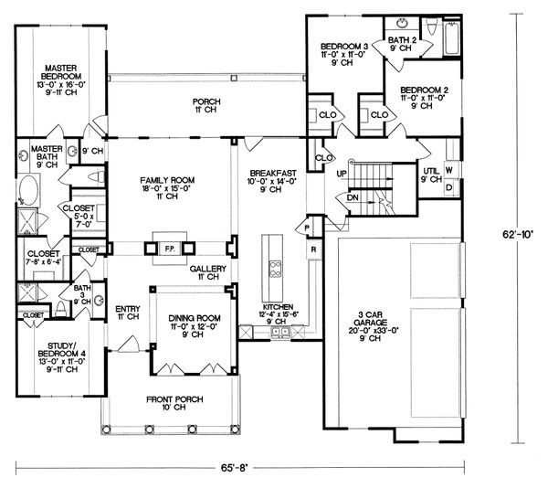 Home Plan - Craftsman Floor Plan - Main Floor Plan #20-164