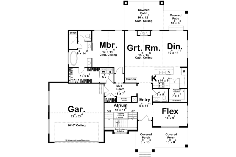 House Design - Floor Plan - Main Floor for Modern House Plan #455-346 - 4 bed, 2.5 bath