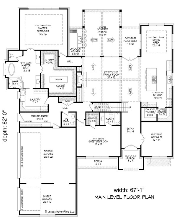 Contemporary Floor Plan - Main Floor Plan #932-923