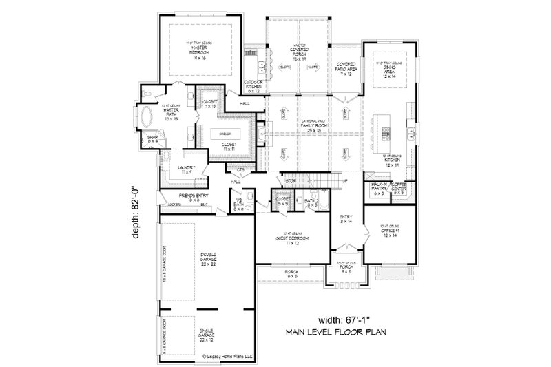 Dream House Plan - Floor Plan - Main Floor for Contemporary House Plan #932-923 - 5 bed, 4.5 bath