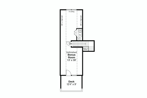 Floor Plan - Upper Floor for Cottage House Plan #124-916 - 2 bed, 2 bath