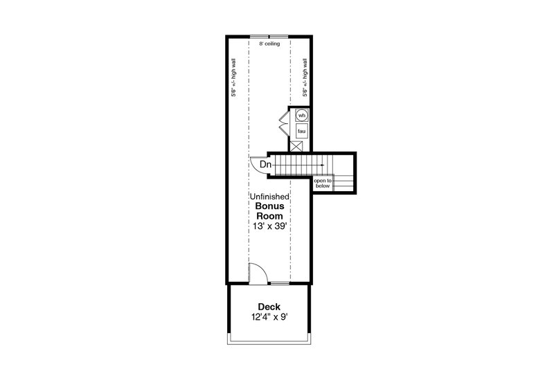 House Plan Design - Floor Plan - Upper Floor for Cottage House Plan #124-916 - 2 bed, 2 bath