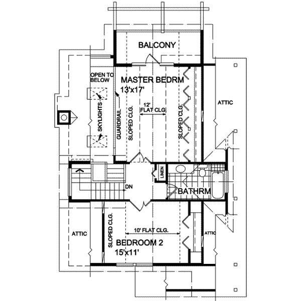 House Blueprint - Floor Plan - Upper Floor Plan #118-108