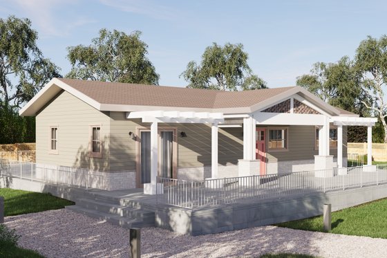 Exterior - Front Elevation 3 for Craftsman House Plan #1106-194 - 2 bed, 2 bath