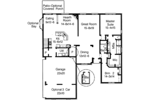 Floor Plan - Main Floor for European House Plan #15-267 - 4 bed, 3 bath