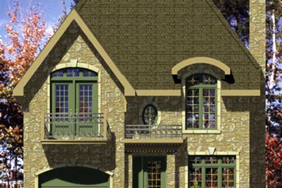 Exterior - Front Elevation for European House Plan #138-274 - 3 bed, 1.5 bath