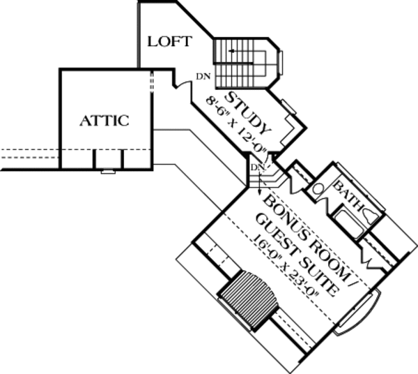 House Blueprint - European Floor Plan - Upper Floor Plan #453-90