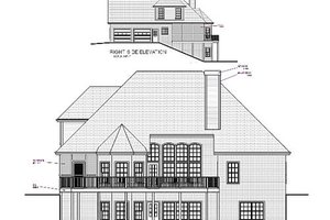 Exterior - Rear Elevation for European House Plan #56-178 - 4 bed, 3 bath