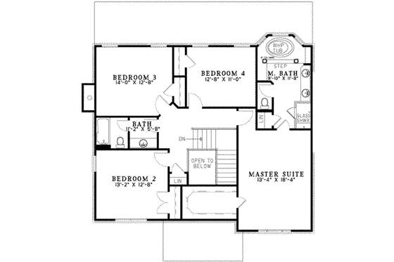 Floor Plan - Upper Floor for European House Plan #17-2182 - 4 bed, 2.5 bath