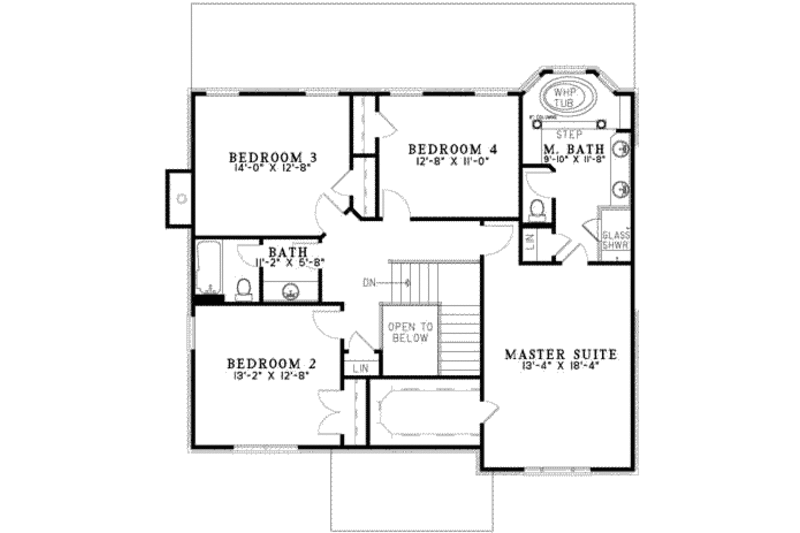 Dream House Plan - Floor Plan - Upper Floor for European House Plan #17-2182 - 4 bed, 2.5 bath
