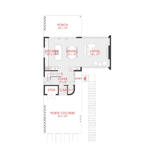 House Blueprint - Modern Floor Plan - Main Floor Plan #80-226