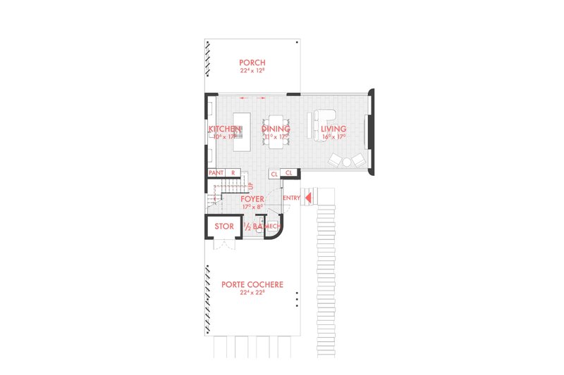 Dream House Plan - Floor Plan - Main Floor for Modern House Plan #80-226 - 3 bed, 2.5 bath