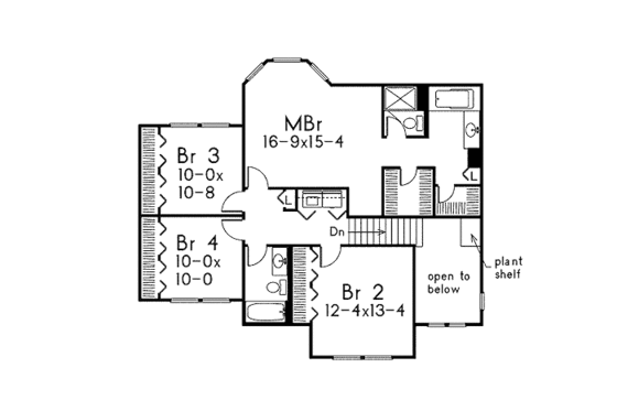 Floor Plan - Upper Floor for Victorian House Plan #57-442 - 4 bed, 2.5 bath