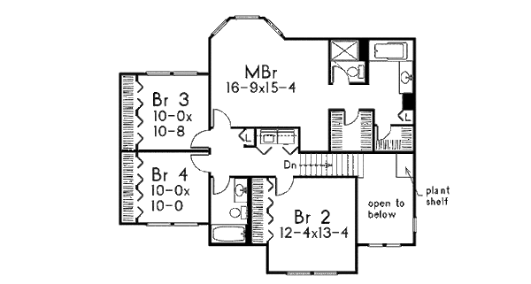 Victorian Floor Plan - Upper Floor Plan #57-442
